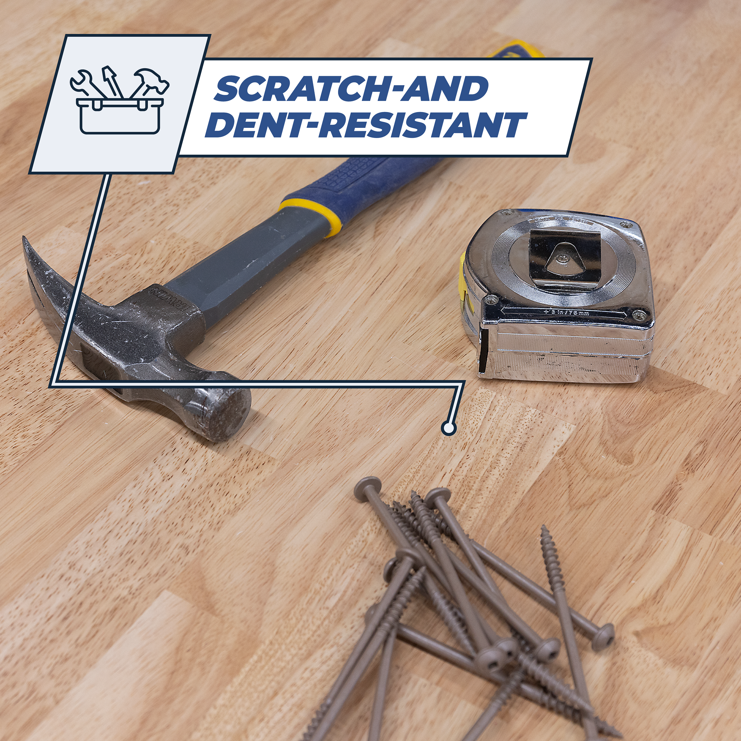 Hartholz-Arbeitsplatte 610 mm x 813 mm inkl. Banklochhaken, , hi-res