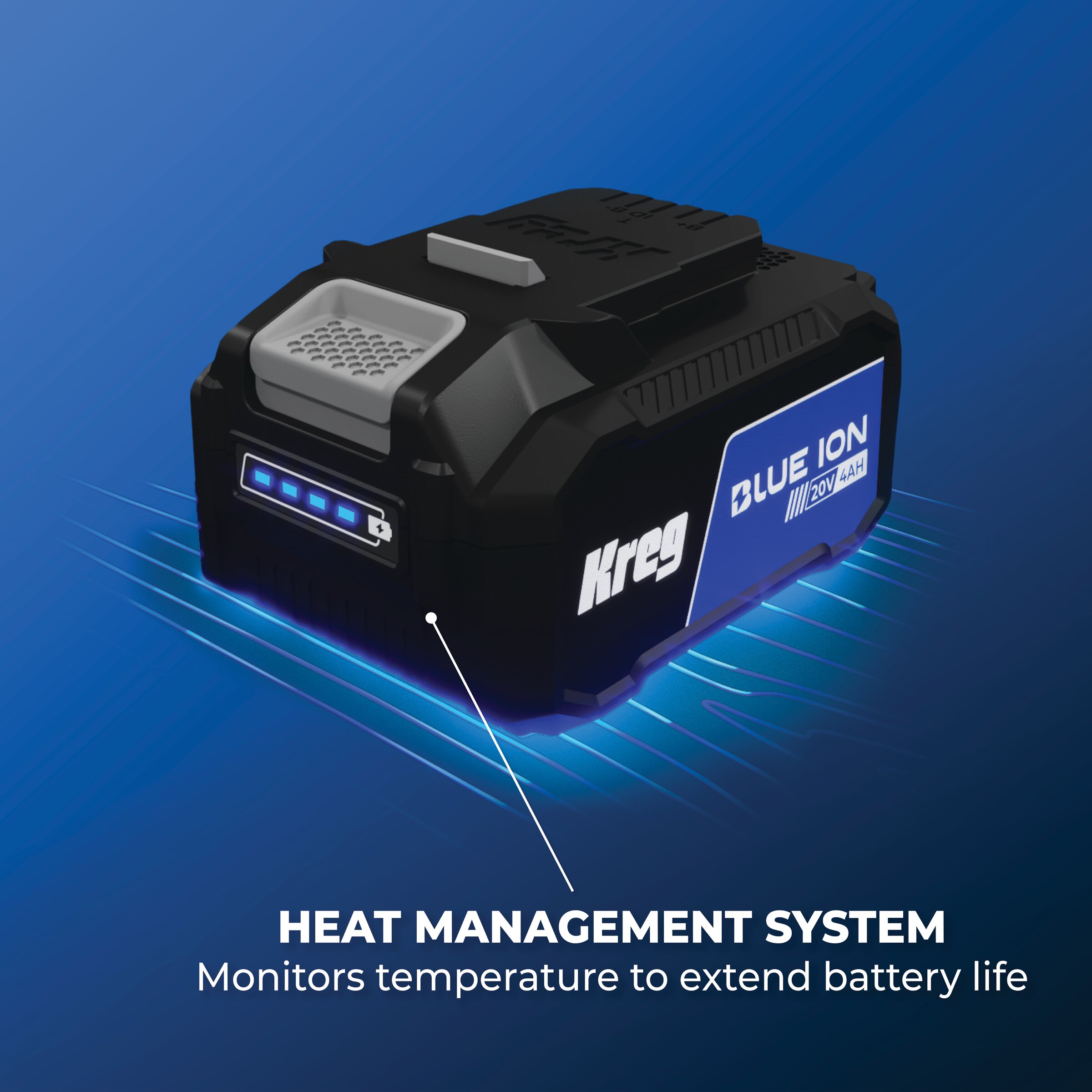 Kreg 20V Blue Ion&trade; 4.0Ah Battery Pack, , hi-res