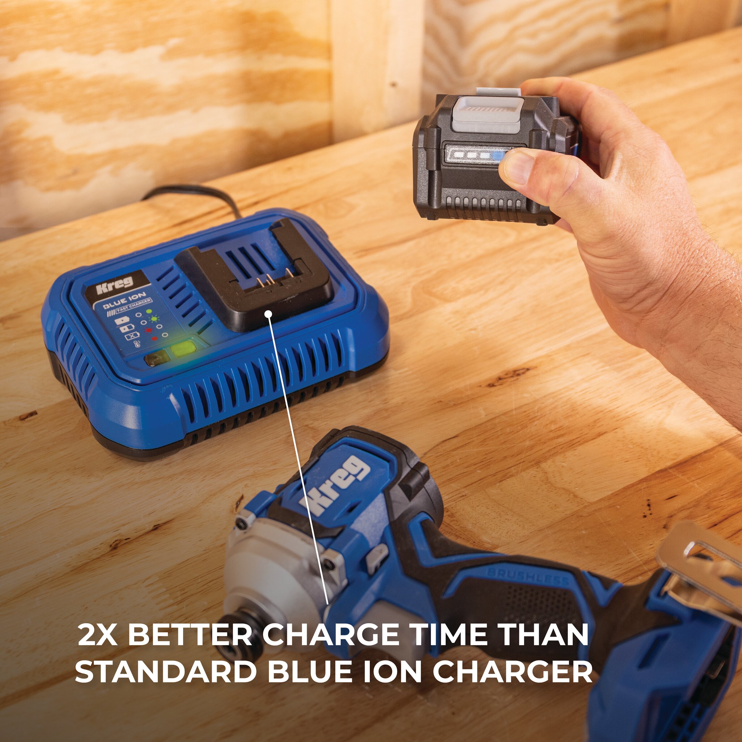 Kreg 20V BlueIon&trade; Fast Charger, , hi-res