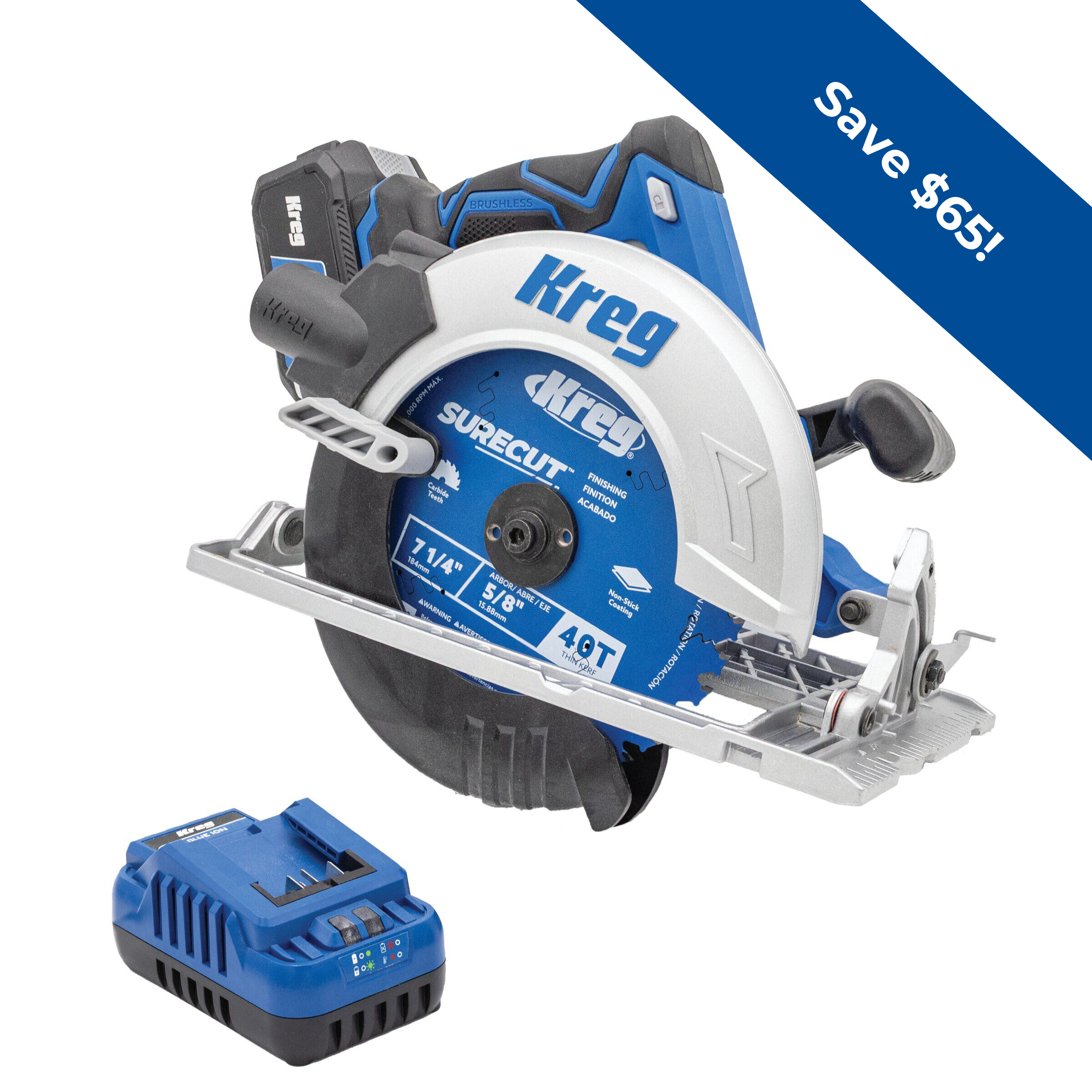 Kreg 20V Ionic Drive&trade; 7 1/4" Circular Saw Kit