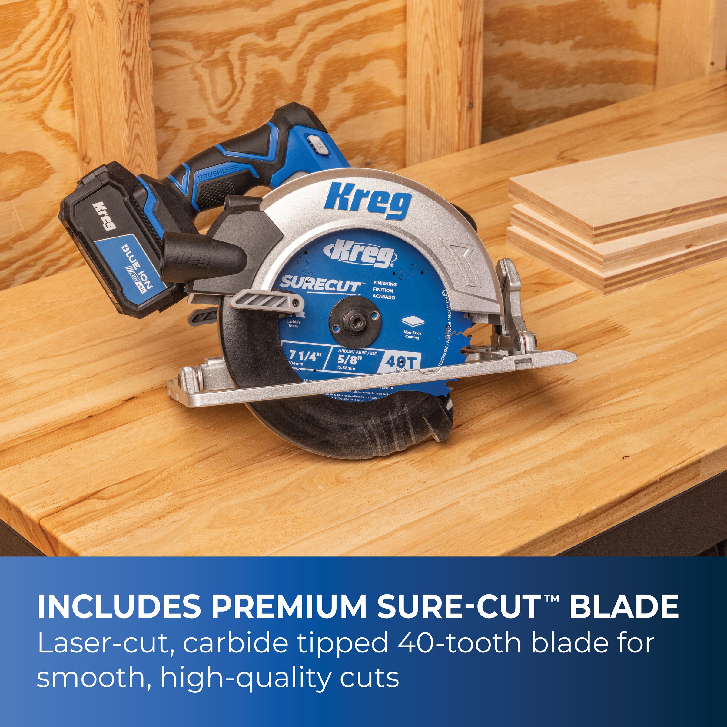 Kreg 20V Ionic Drive&trade; 7-1/4" Circular Saw Kit, , hi-res
