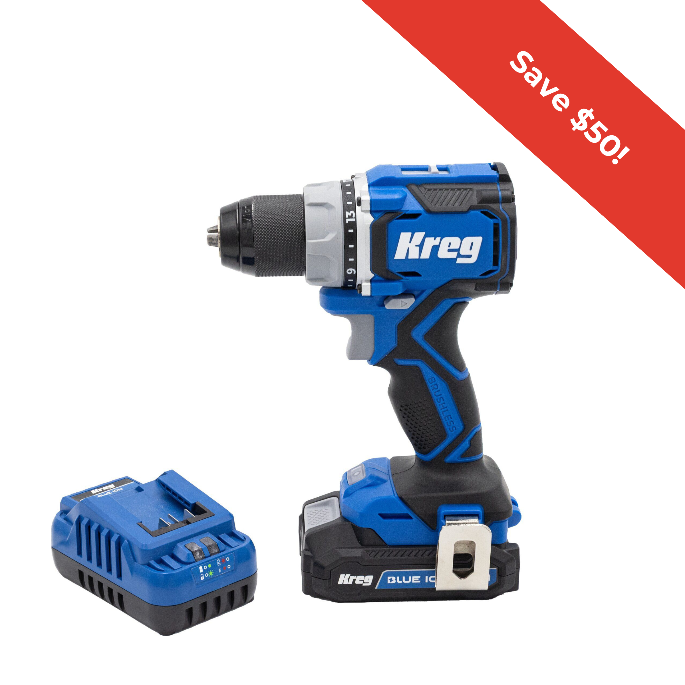 Kreg 20V Ionic Drive&trade; 1/2" Compact Drill Kit