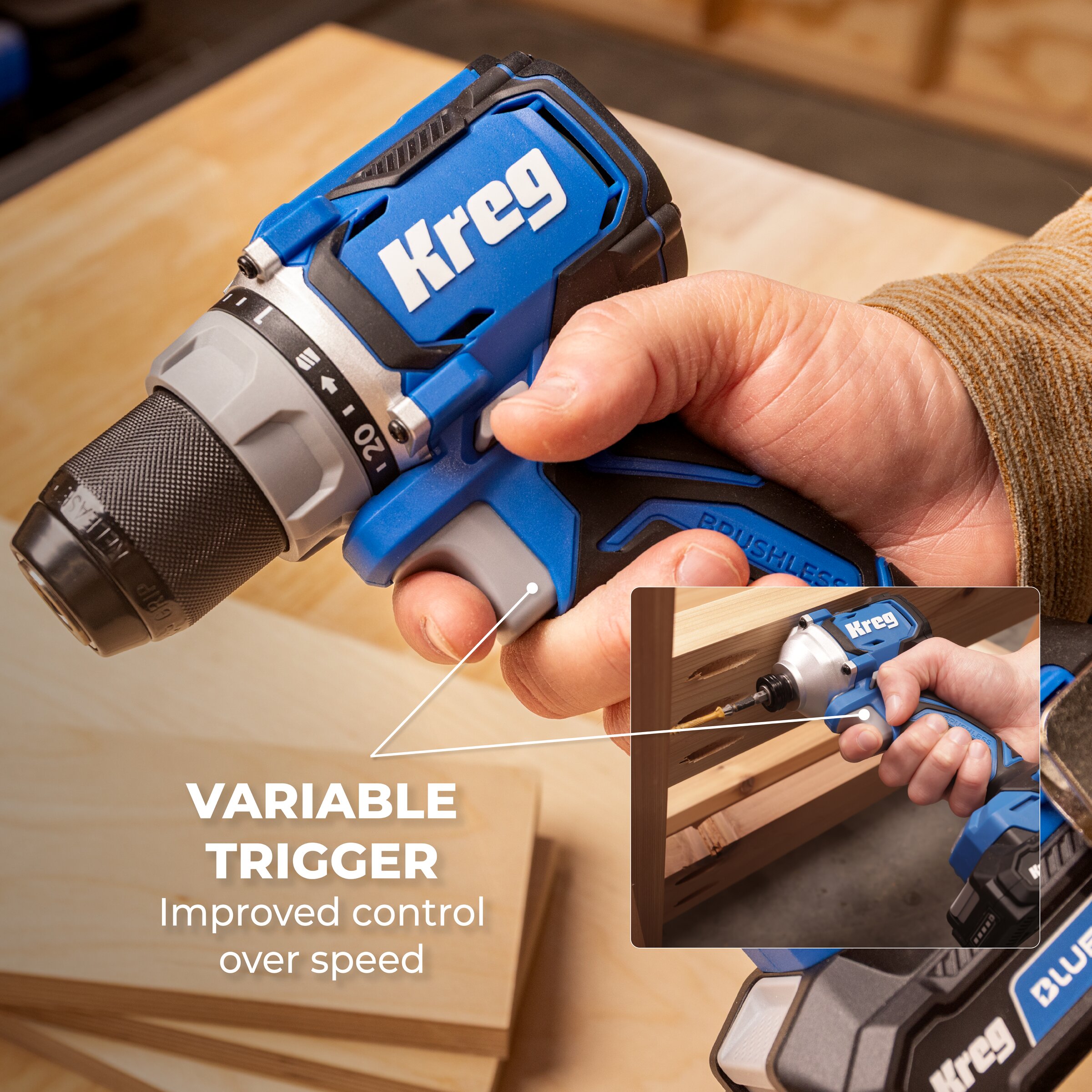 Kreg 20V Ionic Drive&trade; Drill + Driver Combo Kit, , hi-res