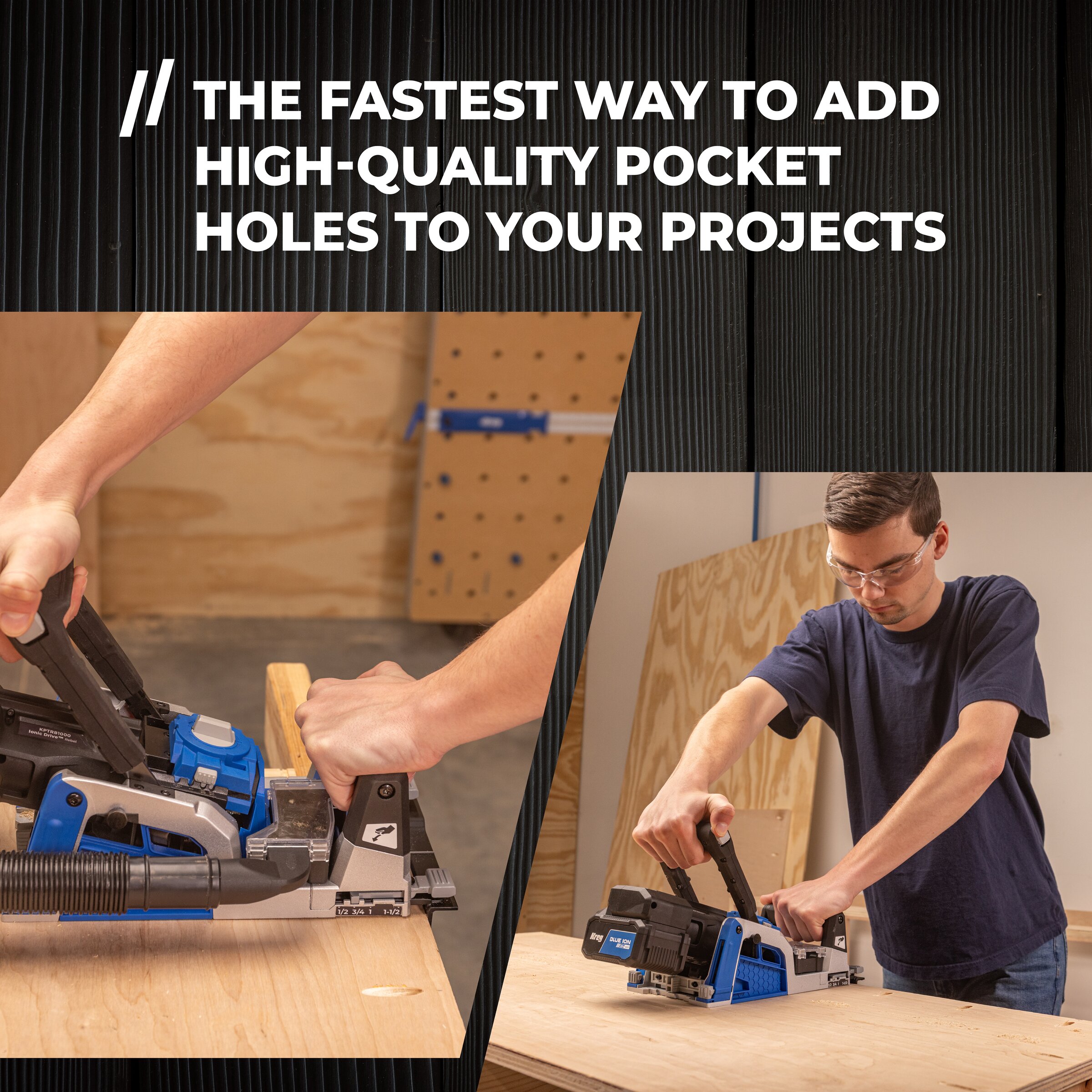 Kreg Rebel&trade; 20V Ionic Drive&trade; Pocket-Hole Joiner Kit, , hi-res