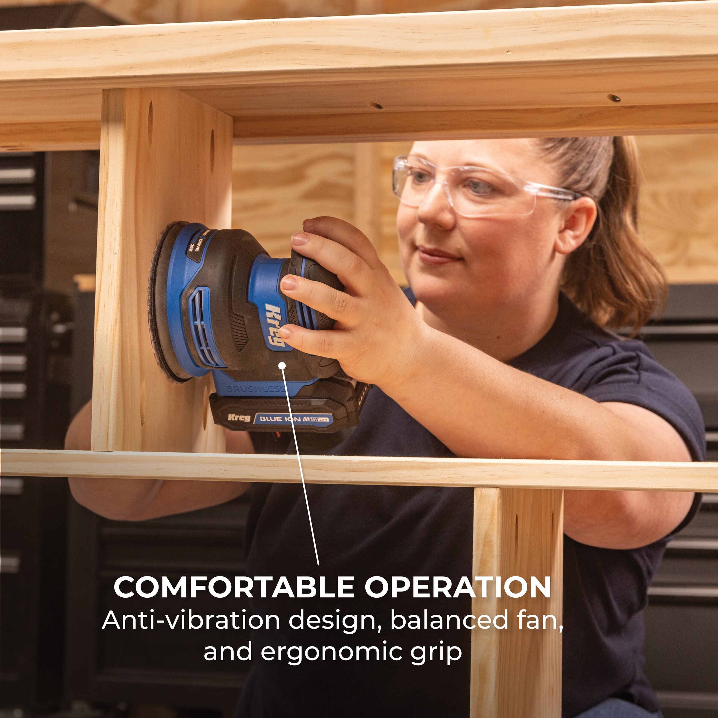 Kreg 20V Ionic Drive&trade; 5" Random Orbit Sander Kit, , hi-res