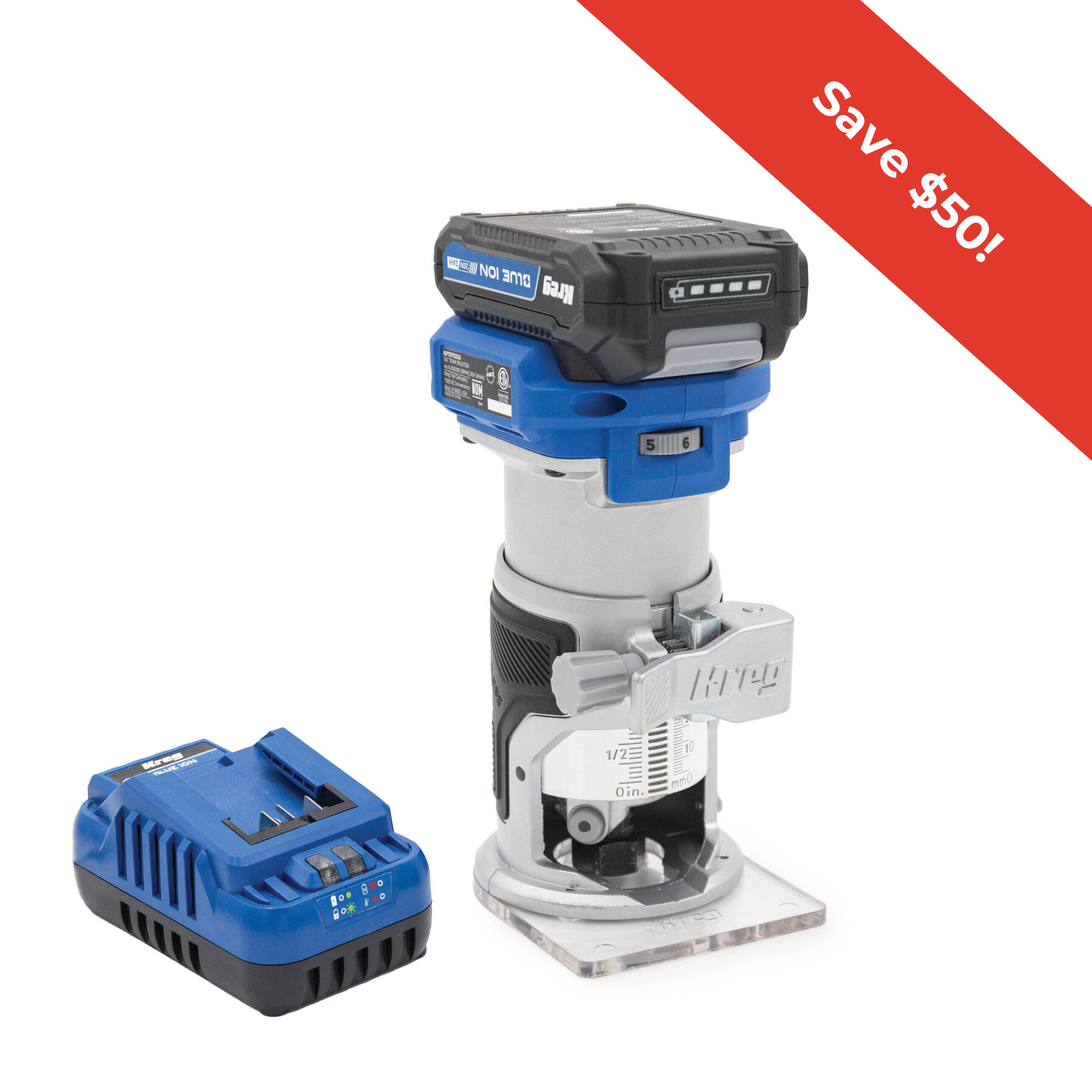 Kreg 20V Ionic Drive&trade; 1/4" Trim Router Kit
