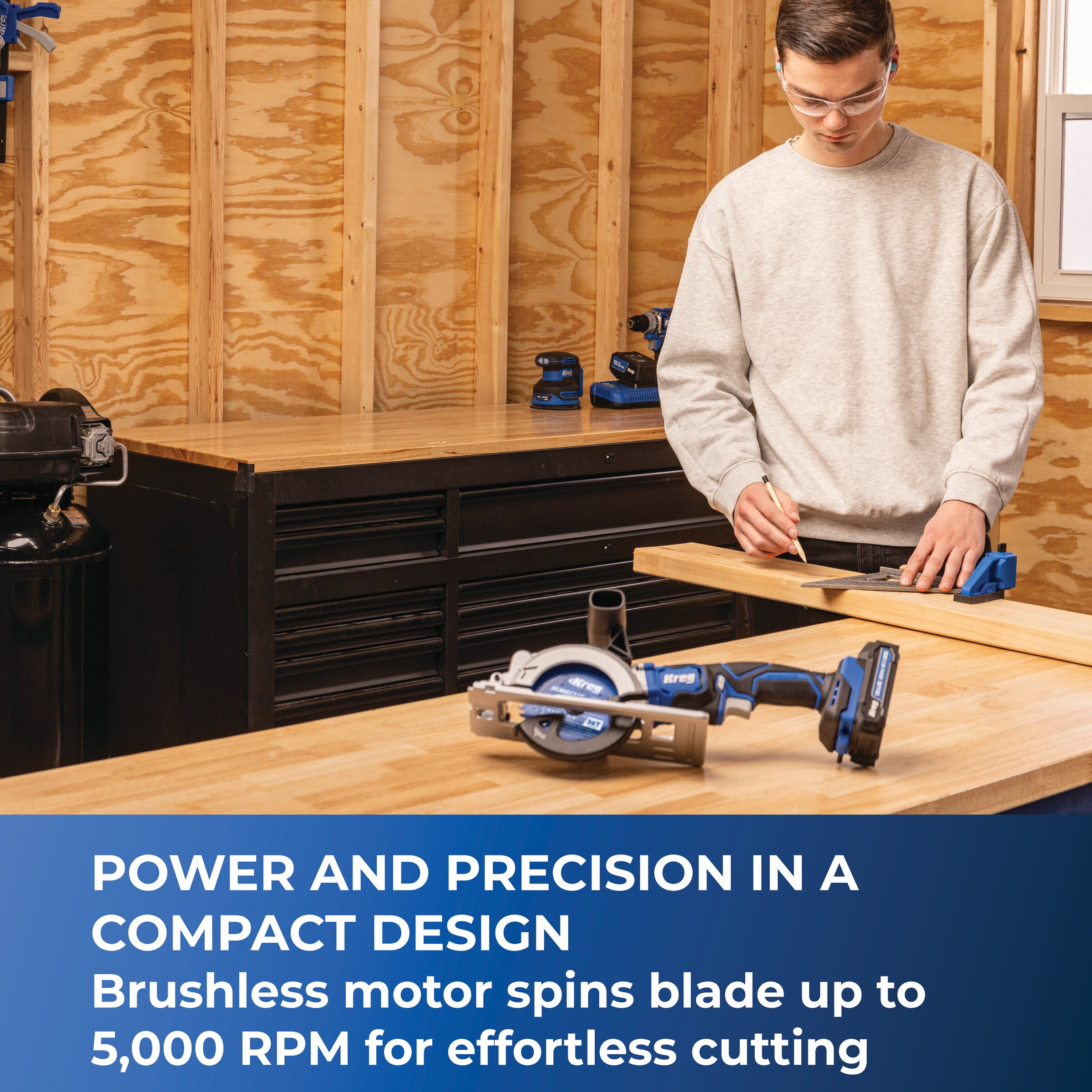 Kreg 20V Ionic Drive&trade; 4-1/2" Circular Saw (Tool Only), , hi-res