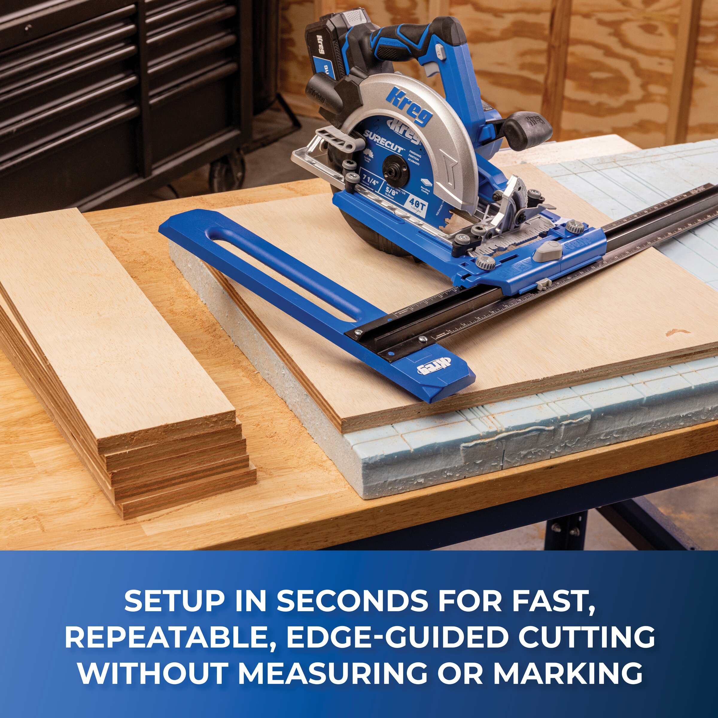 Kreg Rip-Cut&trade; + Ionic Drive&trade; 7 1/4" Circular Saw Project Kit, , hi-res