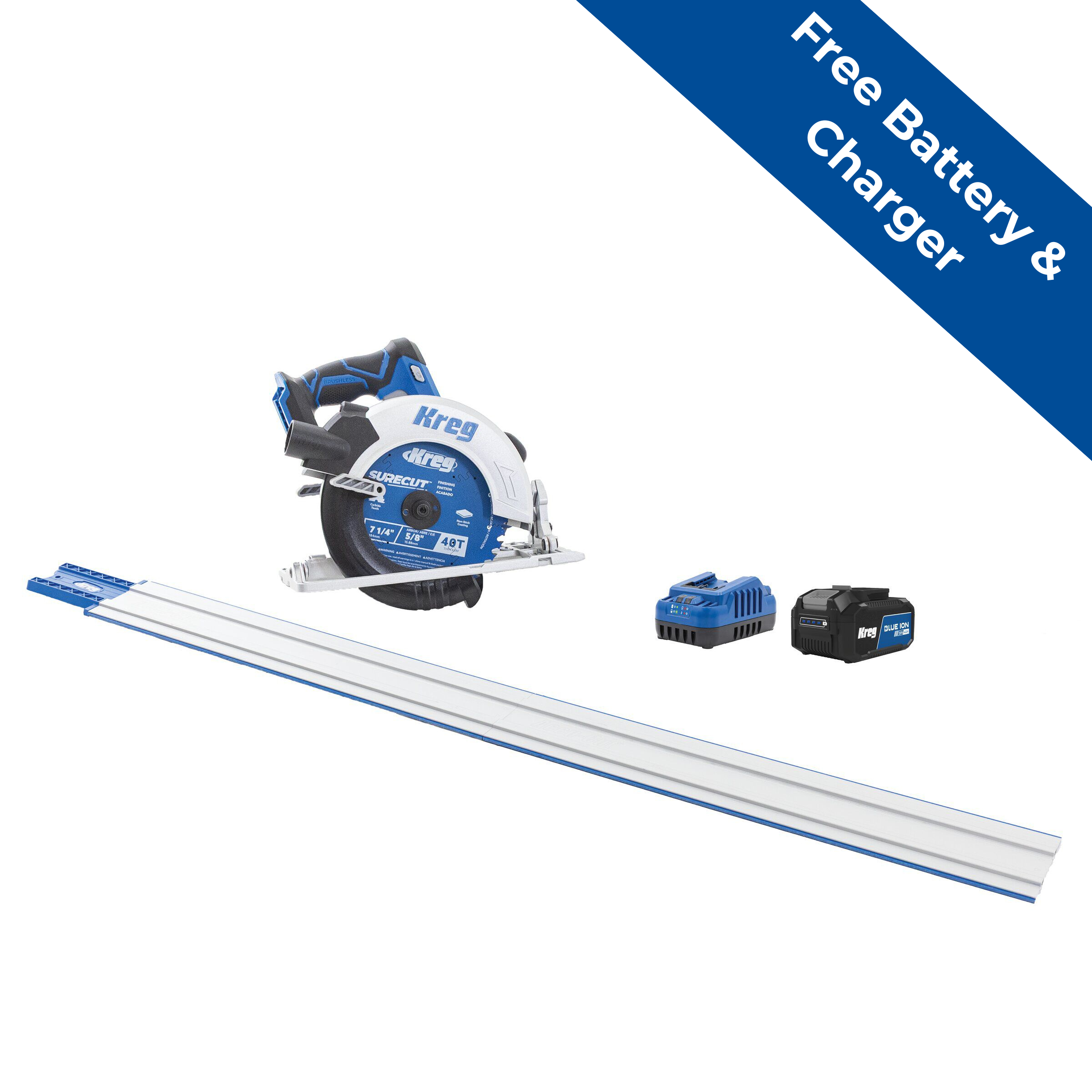 Kreg Accu-Cut&trade; + Ionic Drive&trade; 7 1/4" Circular Saw Project Kit