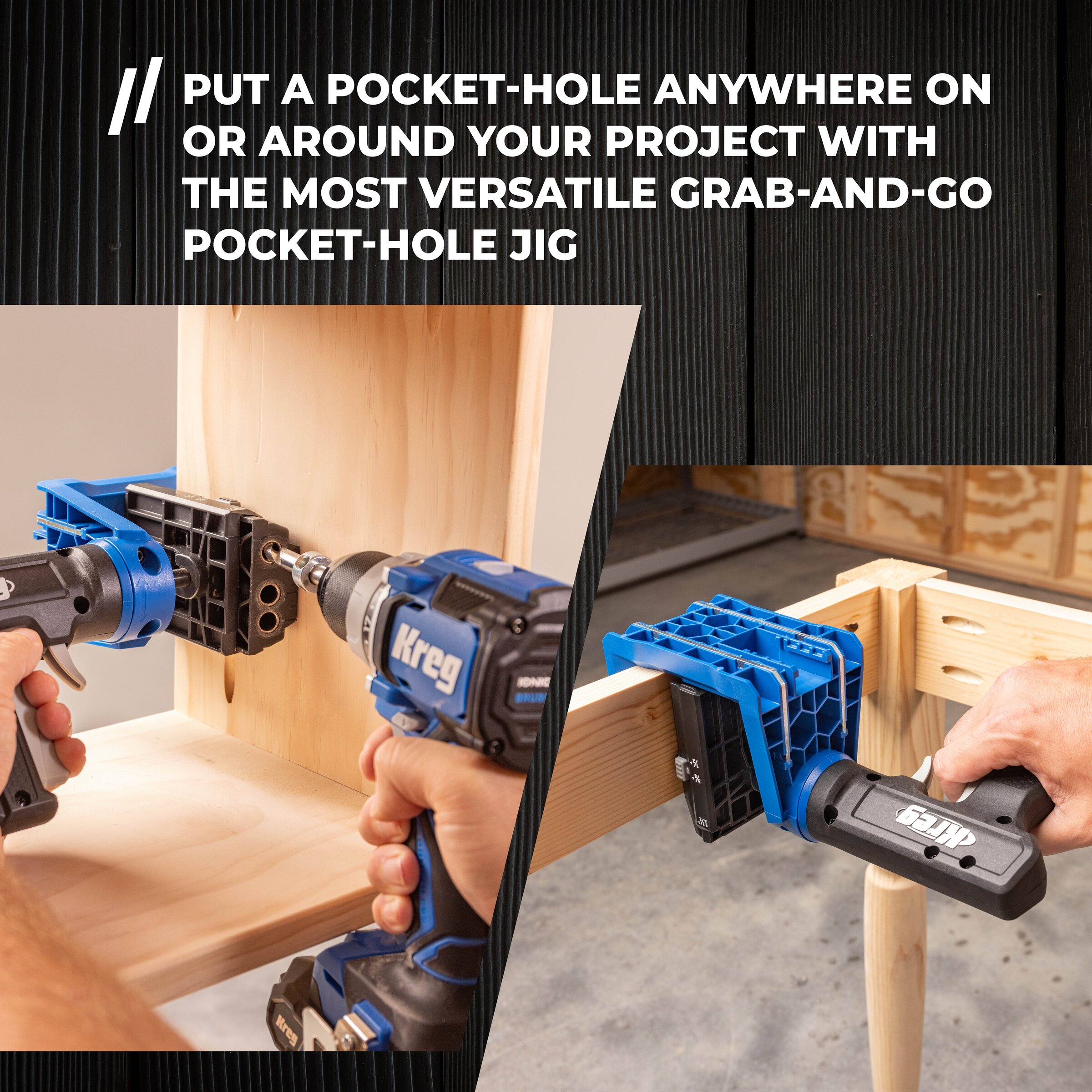 Kreg&reg; Pocket-Hole Jig 520PRO + 20V Ionic Drive&trade; 1/2" Compact Drill Project Kit, , hi-res