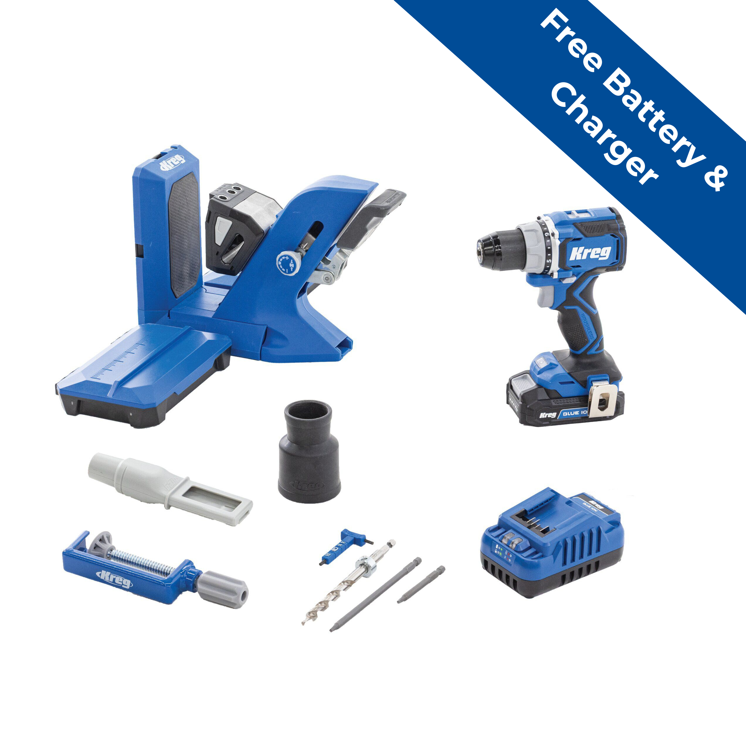 Kreg&reg; Pocket-Hole Jig 720PRO + 20V Ionic Drive&trade; 1/2" Compact Drill Project Kit