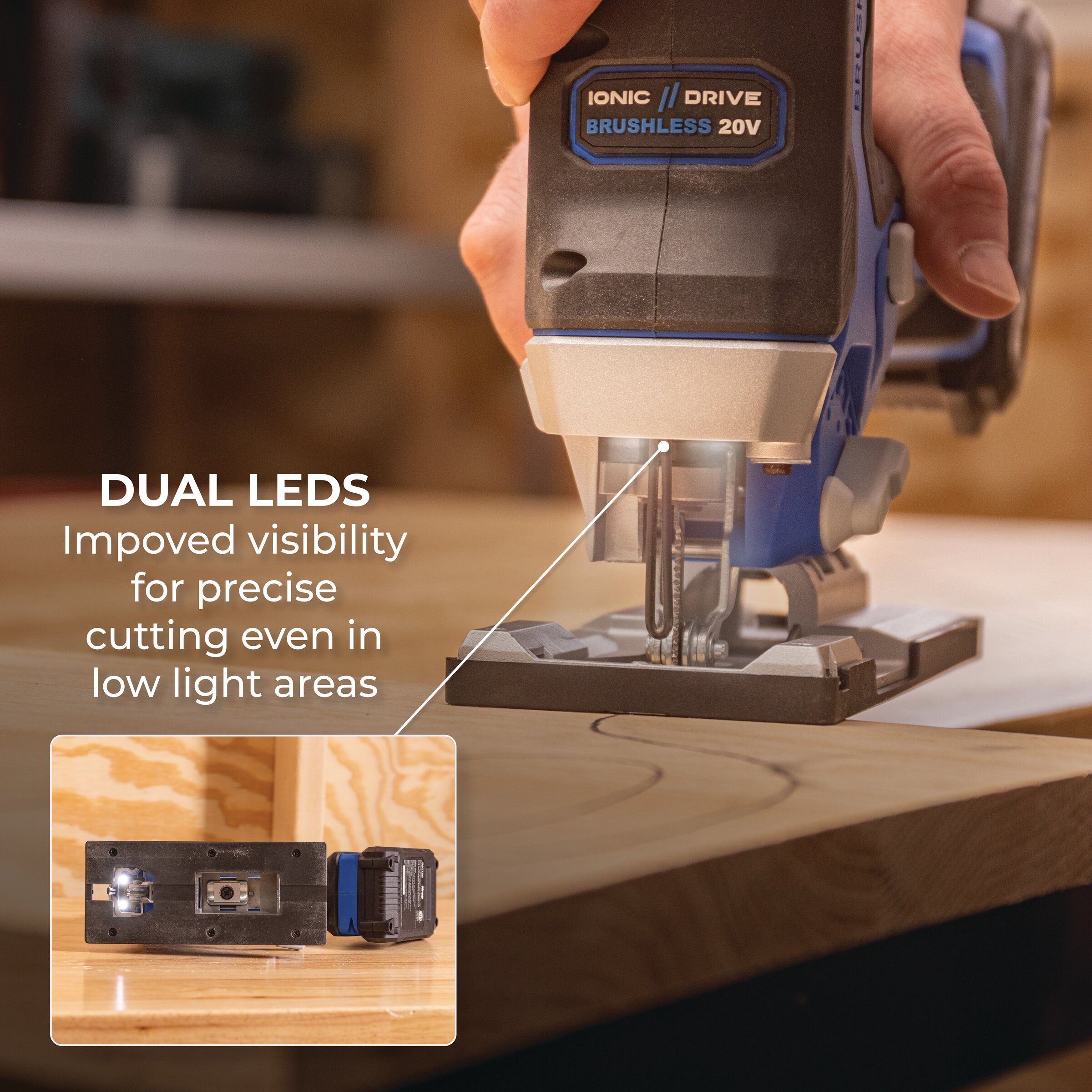 Kreg 20V Ionic Drive&trade; Barrel Grip Jigsaw (Tool Only), , hi-res