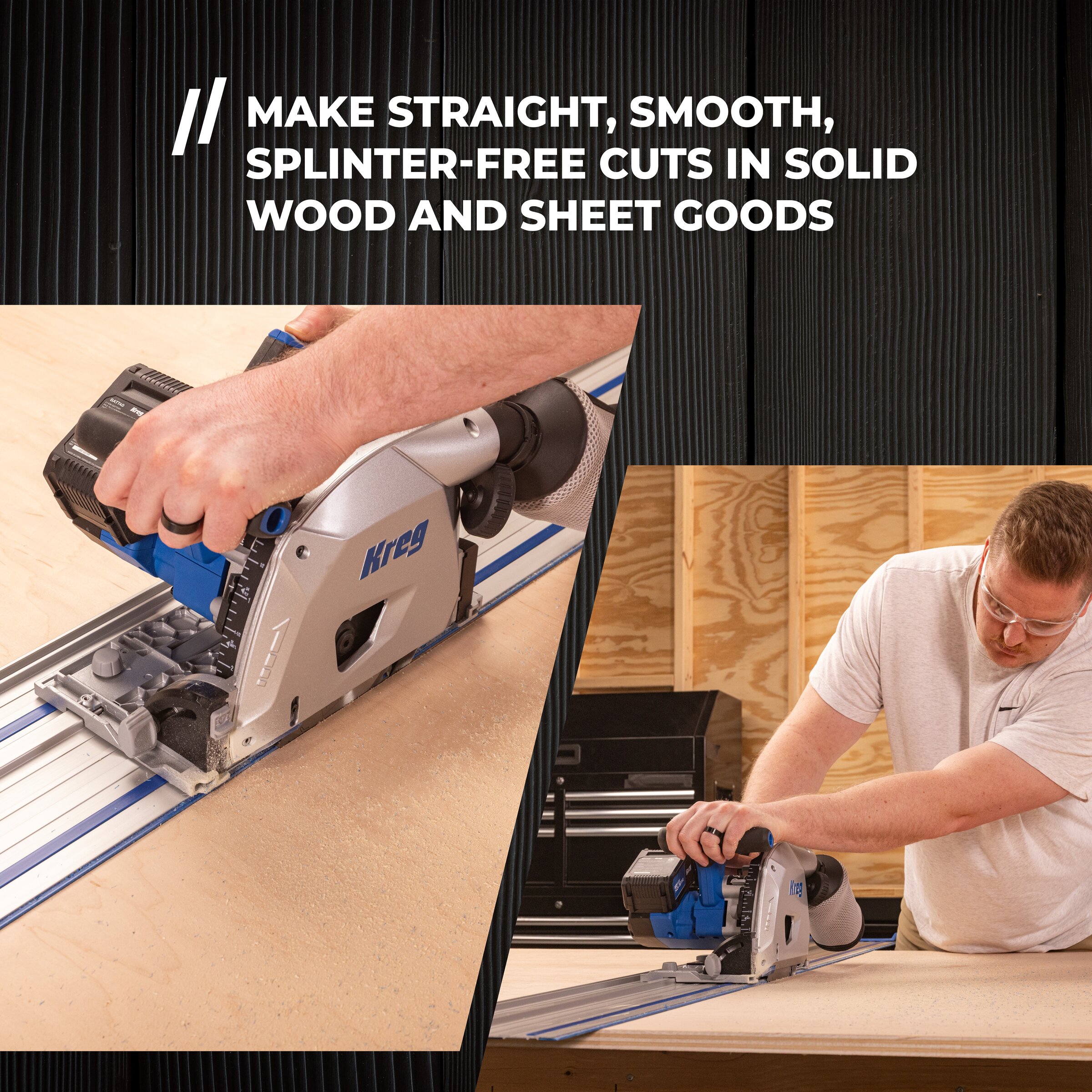 Kreg 20V Ionic Drive&trade; 6-1/2" Plunge-Cut Track Saw (Tool Only), , hi-res