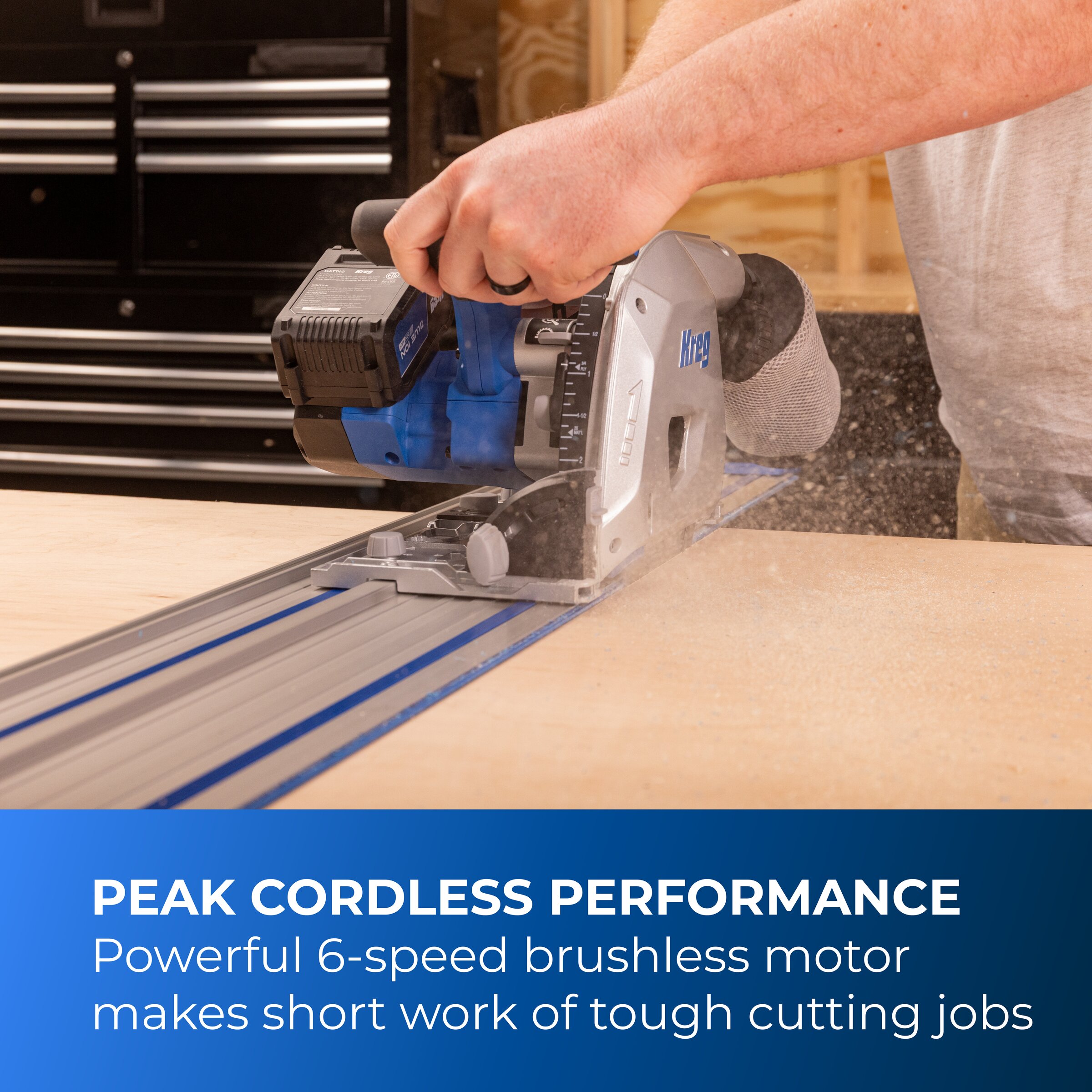 Kreg 20V Ionic Drive&trade; 6-1/2" Plunge-Cut Track Saw (Tool Only), , hi-res