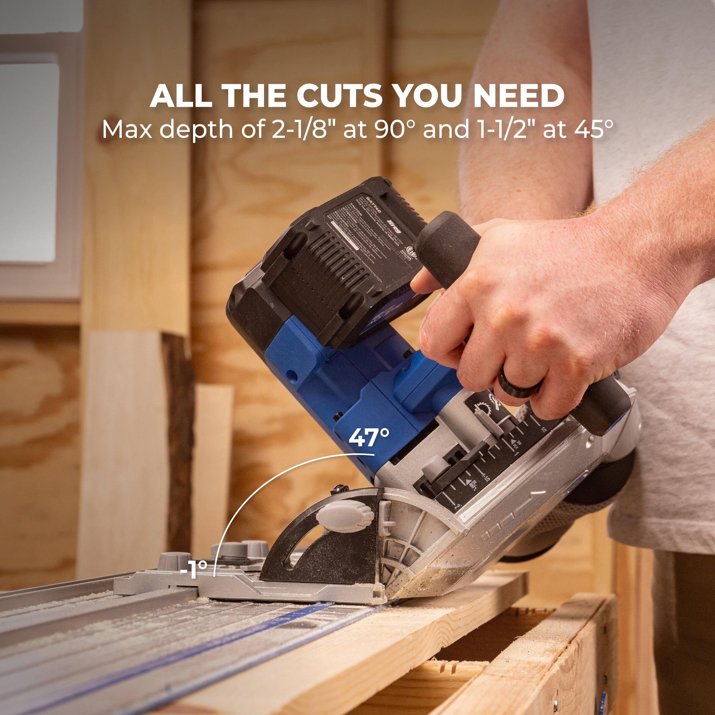 Kreg 20V Ionic Drive&trade; 6-1/2" Plunge-Cut Track Saw (Tool Only), , hi-res