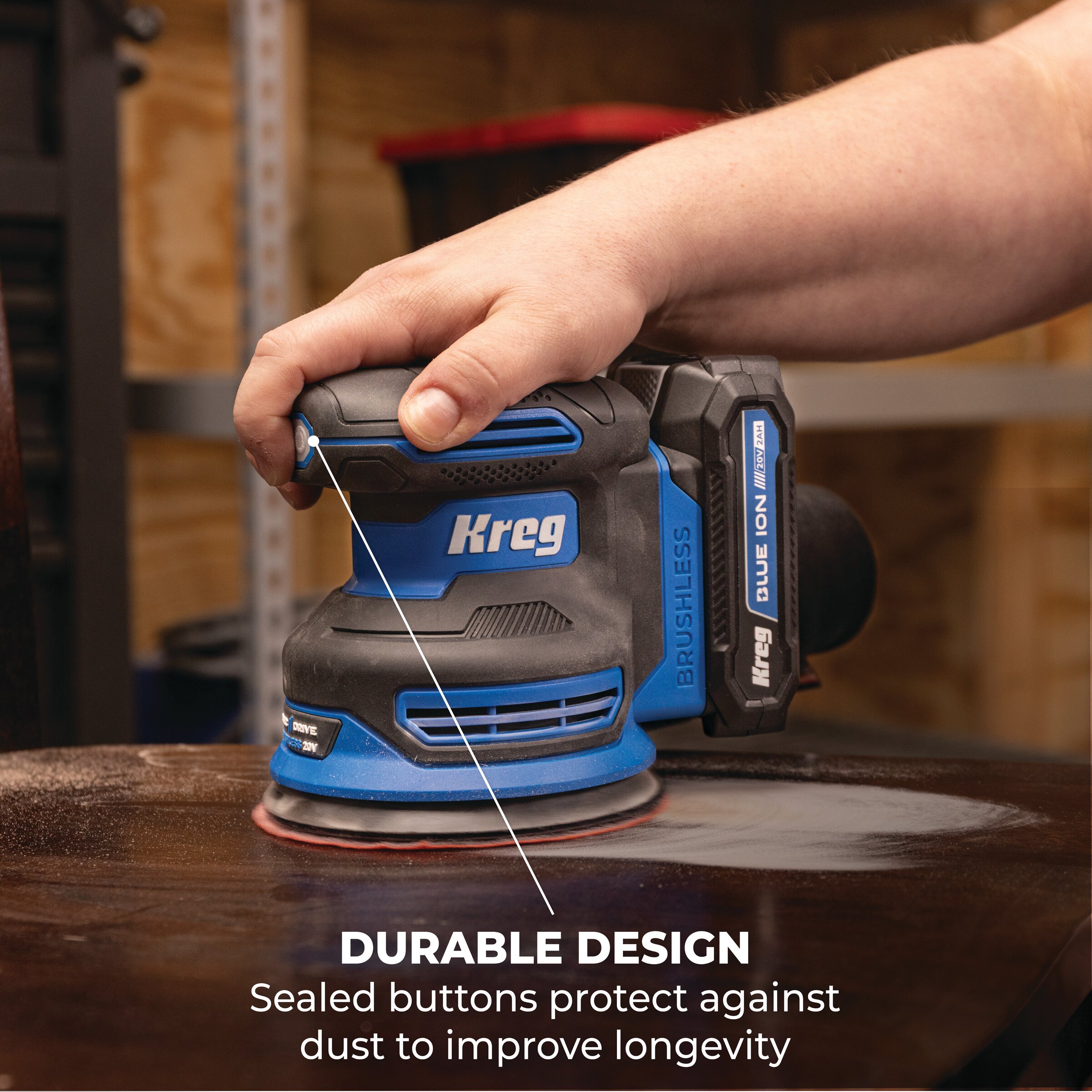Kreg 20V Ionic Drive&trade; 5" Random Orbit Sander (Tool Only), , hi-res