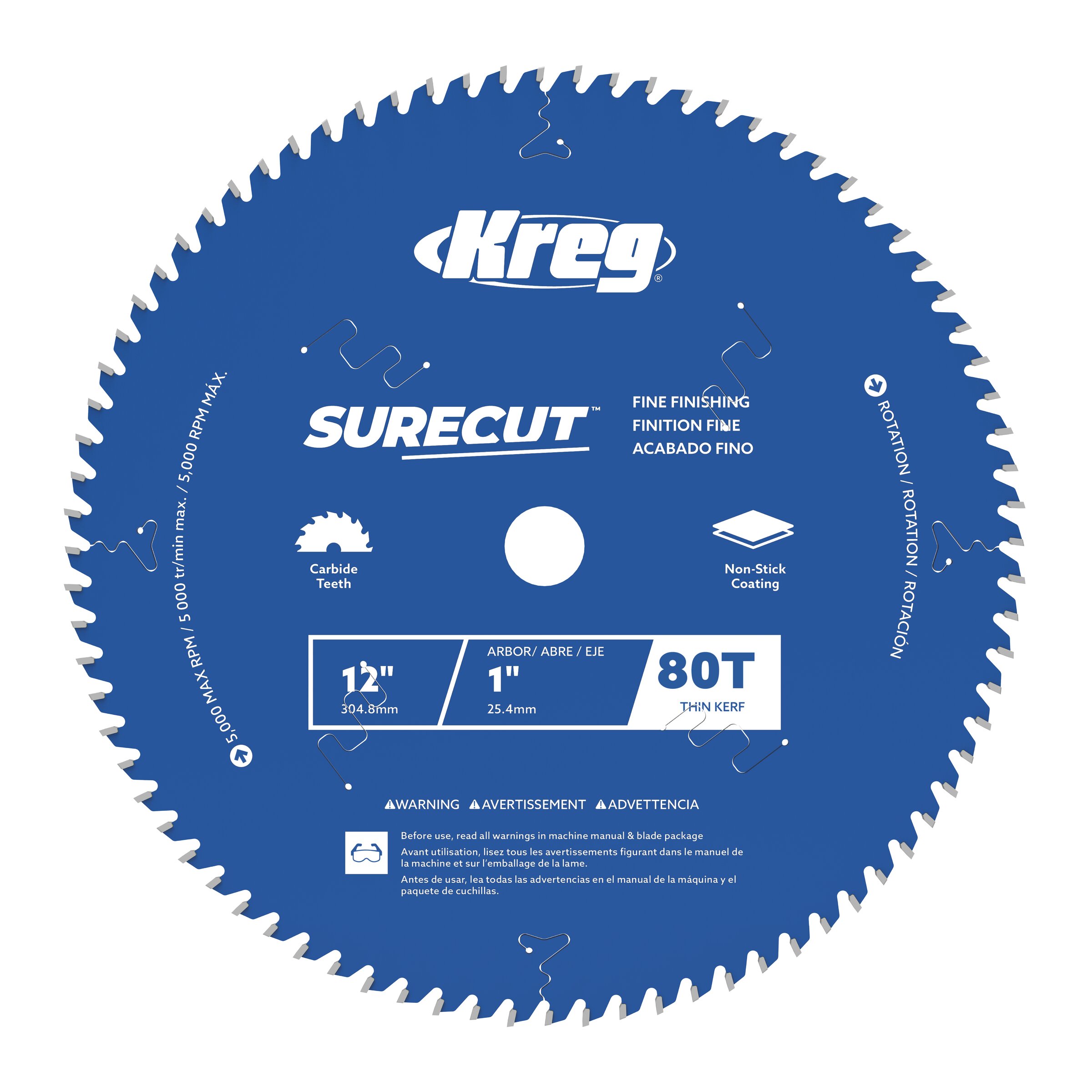 Kreg 12" SureCut&trade; Fine Finishing 80-Tooth Saw Blade