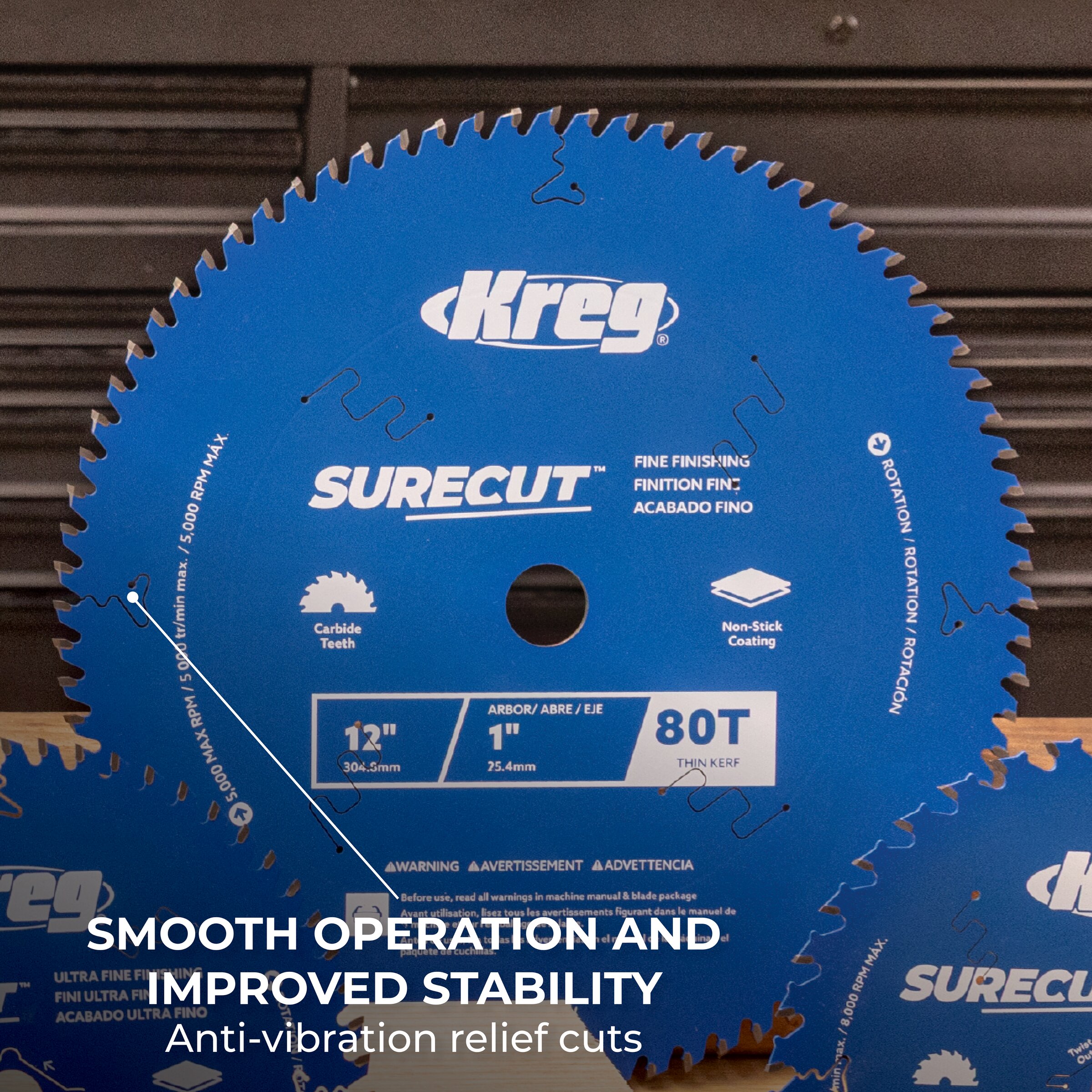 Kreg 12" SureCut&trade; Fine Finishing 80-Tooth Saw Blade, , hi-res